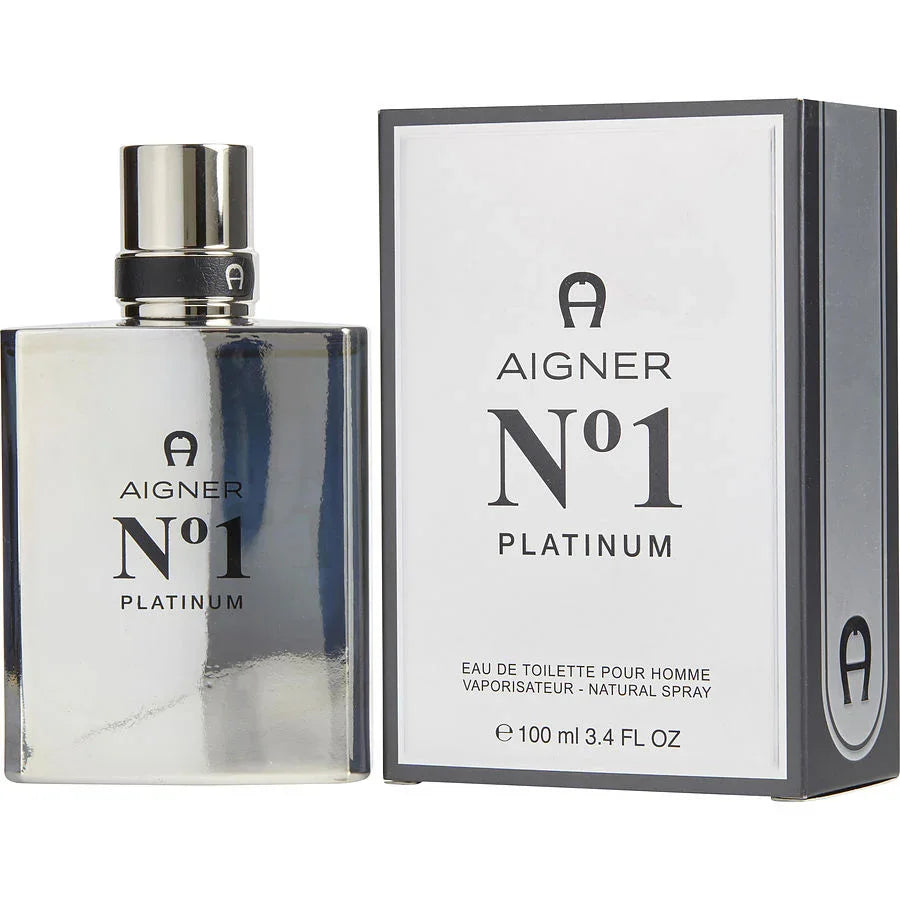 Aigner No 1 Platinum Eau de Toilette for Men, 100ml bottle with sleek silver packaging