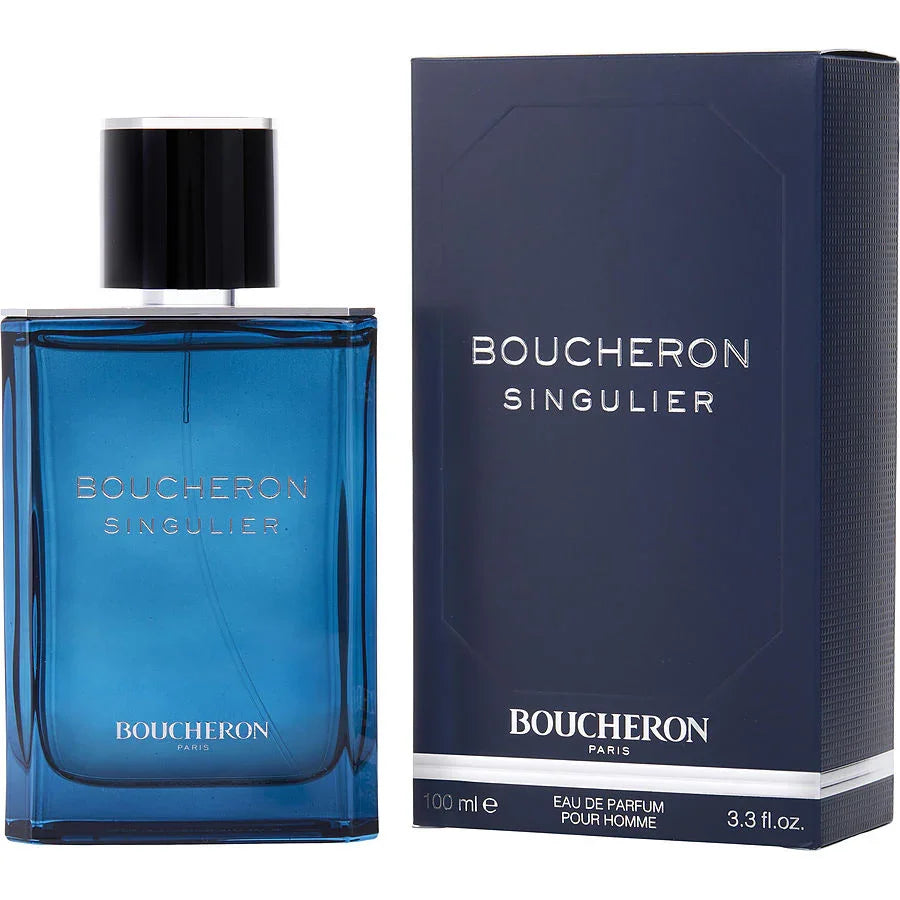 Boucheron Singulier Eau de Parfum for Men, 100ml blue bottle with navy box, luxury fragrance