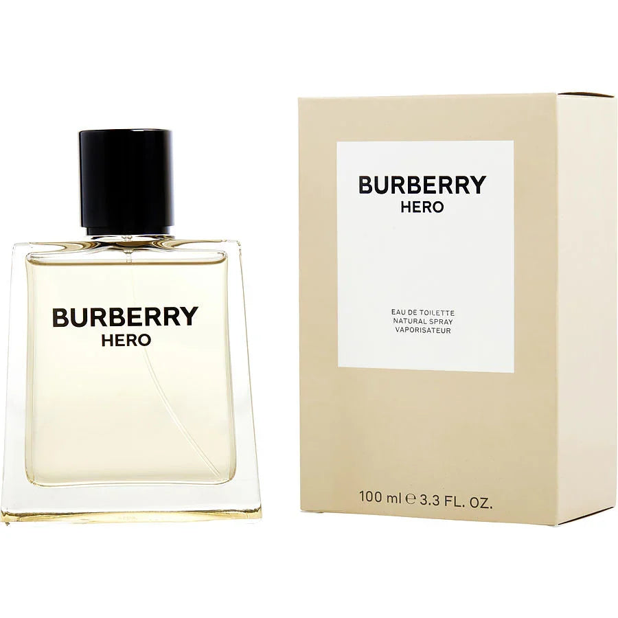 Burberry Hero Eau de Toilette 100ml bottle and box, men's fragrance with natural spray