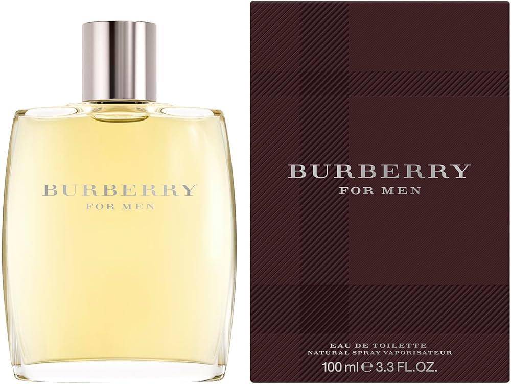 Burberry For Men Eau de Toilette 100ml bottle with signature check packaging, luxury men's fragrance