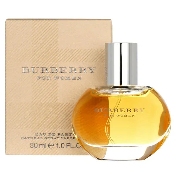 Burberry For Women Eau de Parfum 30ml bottle with signature check box, luxury fragrance for ladies