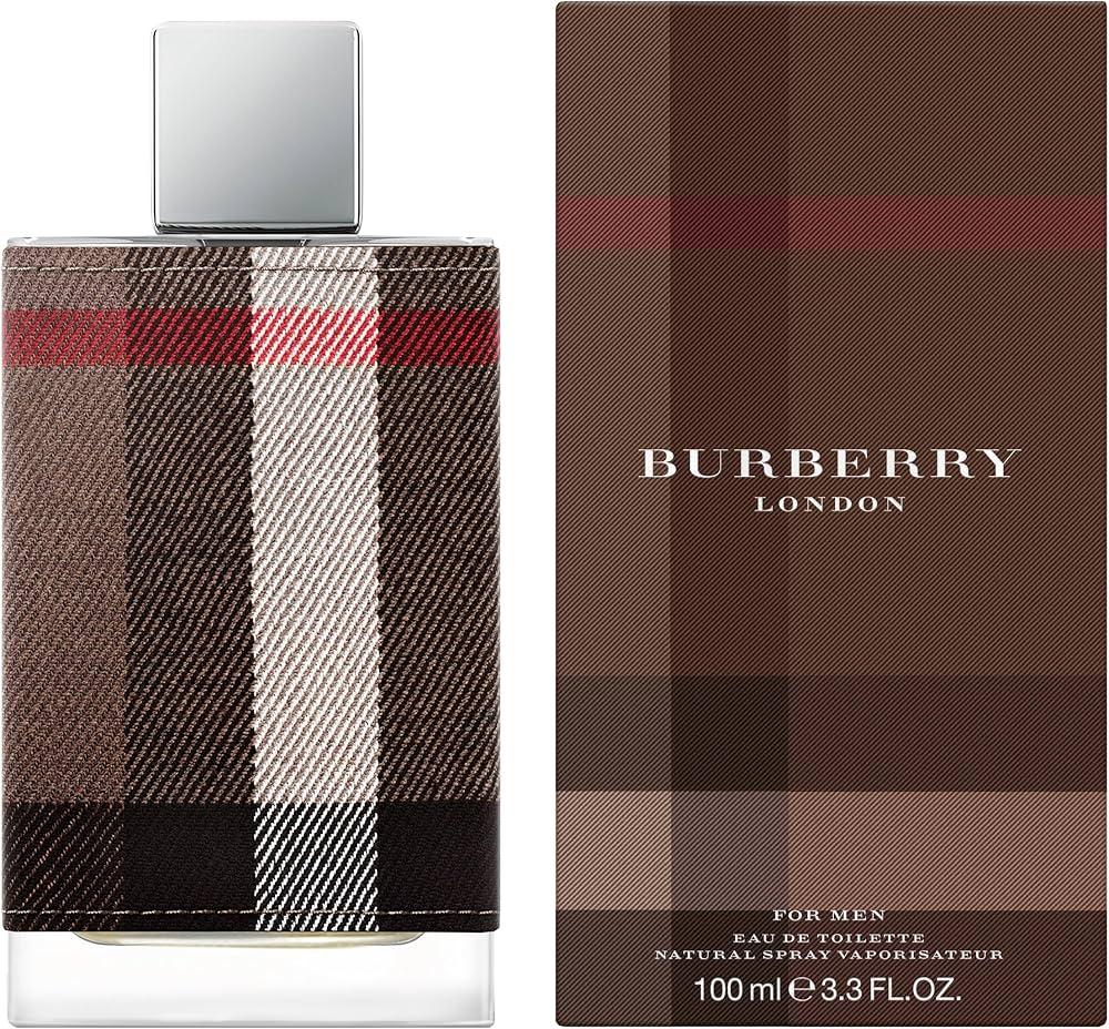Burberry London for Men Eau de Toilette 100ml bottle with signature check pattern, ideal for men's fragrance collection