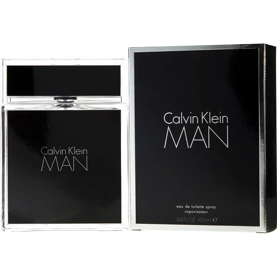 Calvin Klein MAN eau de toilette spray 100ml, sleek black bottle with matching box, luxury men's fragrance