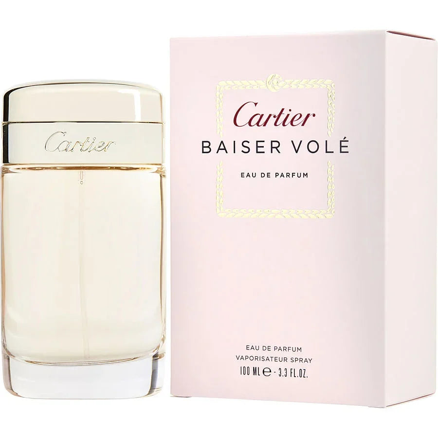 Cartier Baiser Volé Eau de Parfum 100ml bottle with pink box, luxury fragrance for women