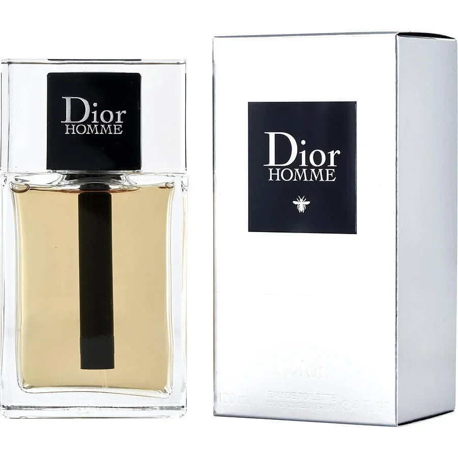 Dior Homme Eau de Toilette 100ml bottle with sleek black cap and white box, luxury men's fragrance