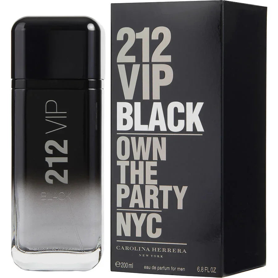 Carolina Herrera 212 VIP Black eau de parfum for men, 200ml bottle with sleek black packaging