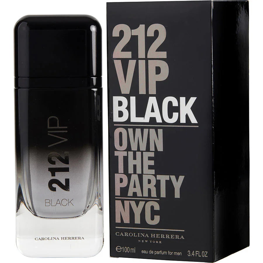 Carolina Herrera 212 VIP Black eau de parfum for men, 100ml bottle with sleek black packaging