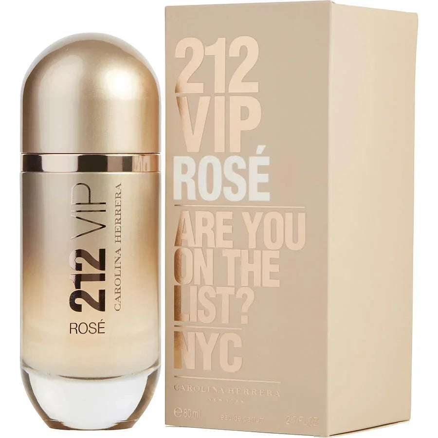 Carolina Herrera 212 VIP Rosé eau de parfum bottle and box, luxury fragrance for women