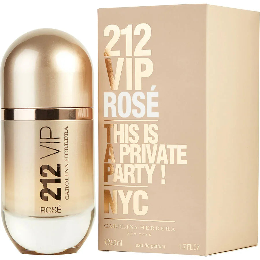 Carolina Herrera 212 VIP Rosé eau de parfum 50ml bottle and box, luxury fragrance for women