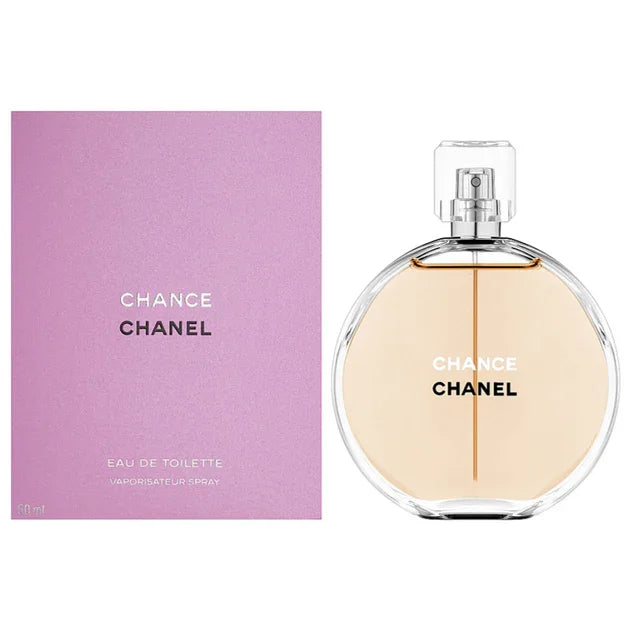 Chanel Chance Eau de Toilette 50ml perfume bottle with pink box, luxury fragrance for women