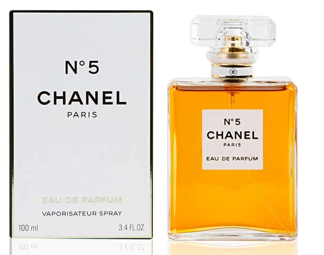 Chanel No 5 Eau de Parfum 100ml bottle and box, luxury fragrance for women