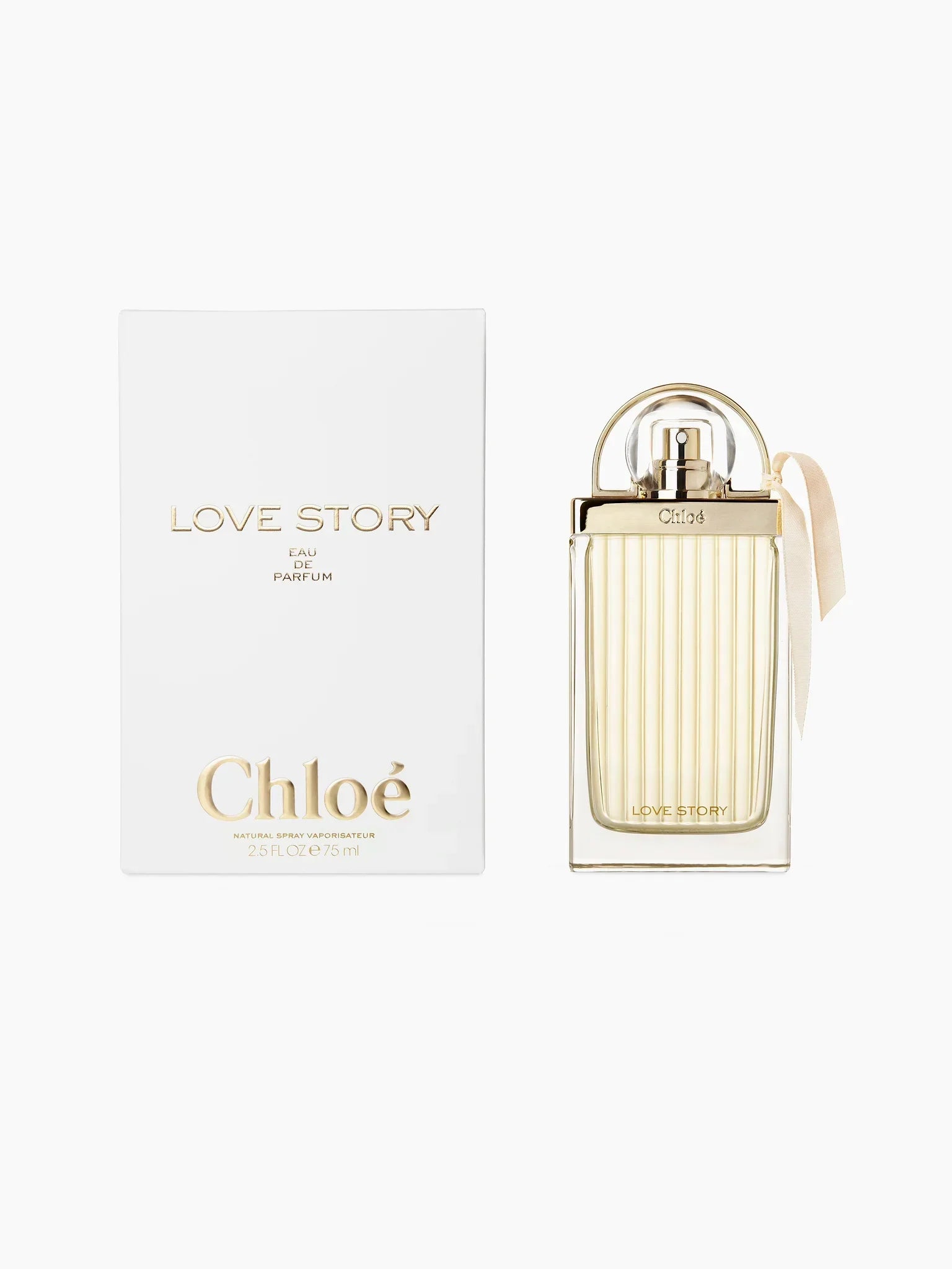 Chloé Love Story Eau de Parfum 75ml bottle with ribbon, luxury women's fragrance