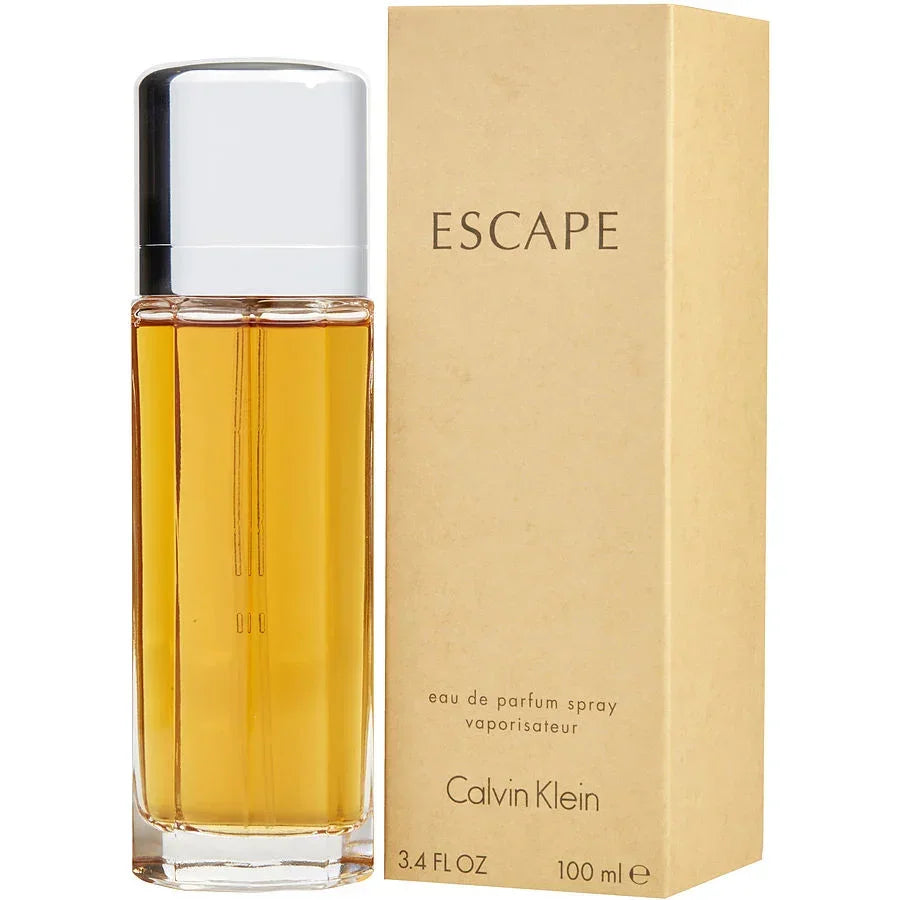 Calvin Klein Escape eau de parfum spray 100ml for women, golden bottle with sleek silver cap