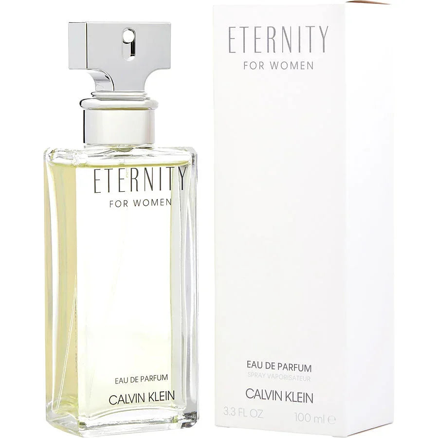 Calvin Klein Eternity for Women Eau de Parfum 100ml bottle and box, luxury fragrance