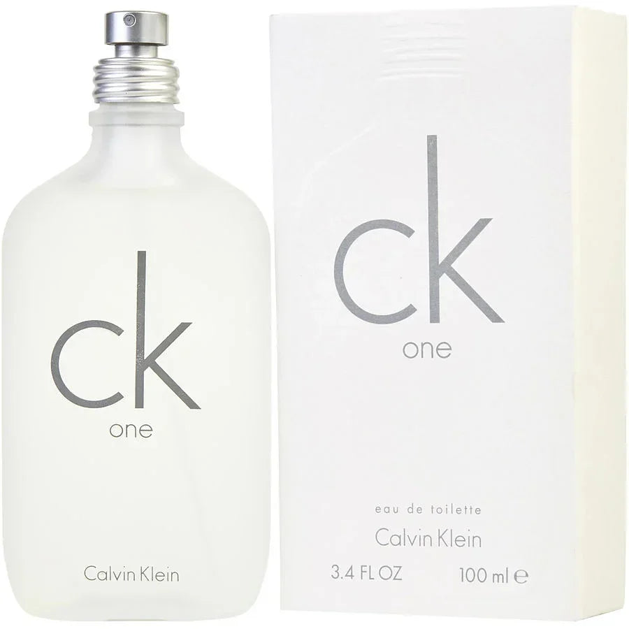Calvin Klein CK One unisex eau de toilette 100ml bottle and box, minimalist white design