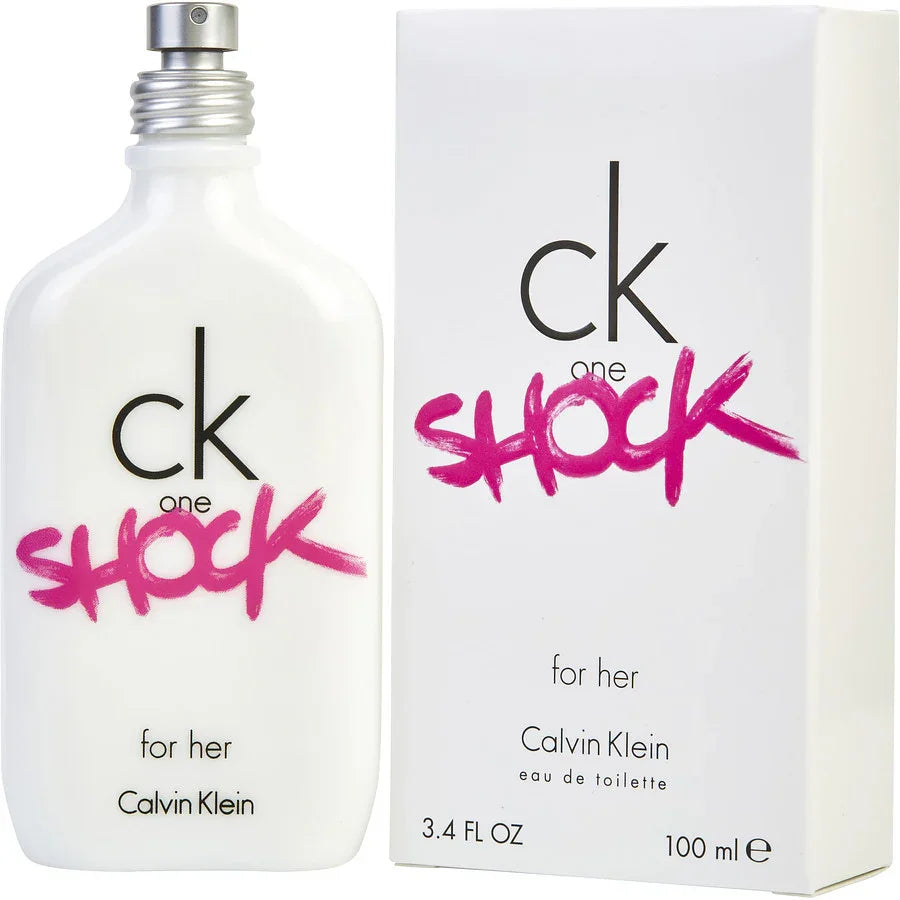 Calvin Klein CK One Shock for Her eau de toilette 100ml bottle and box, pink graffiti logo