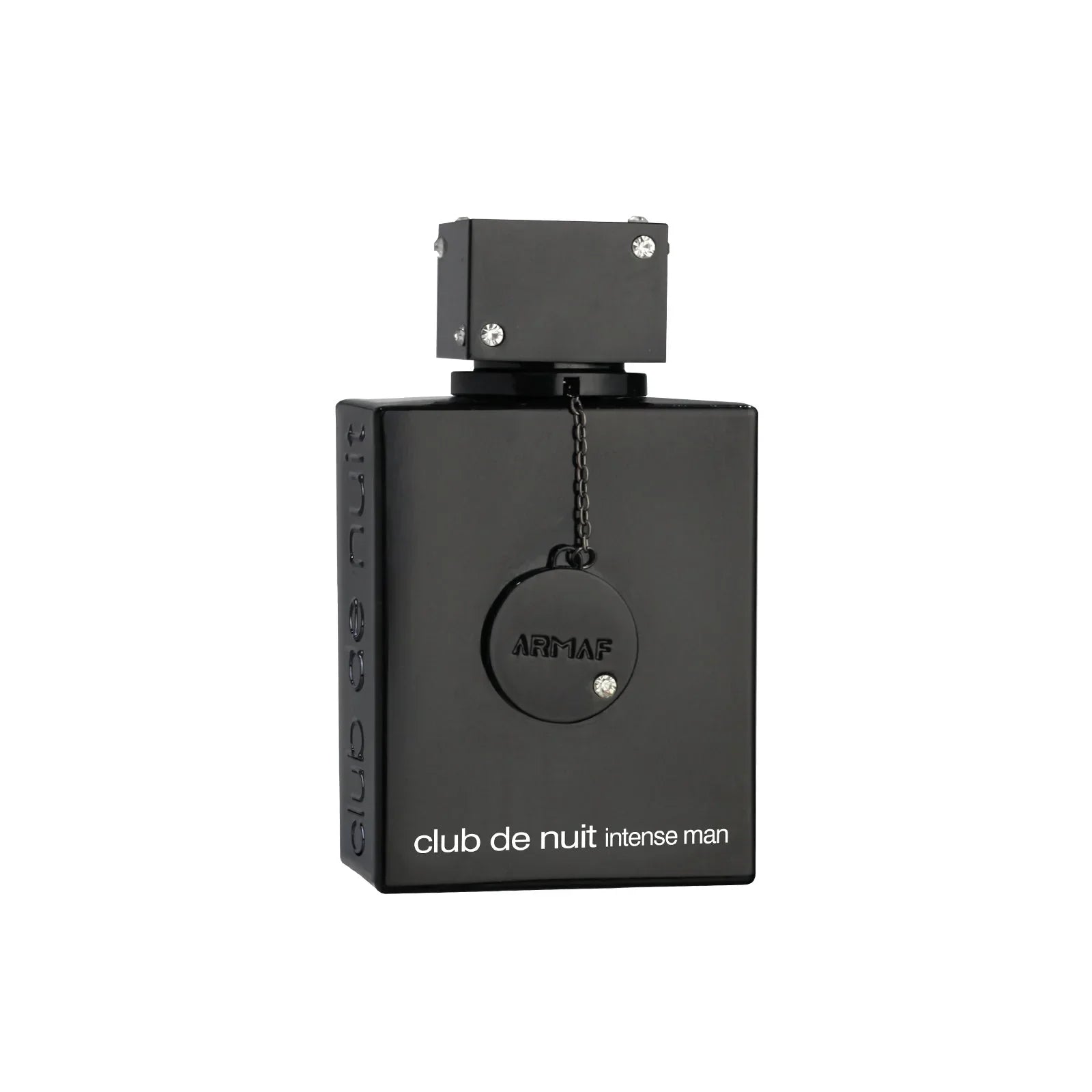 Armaf Club de Nuit Intense Man perfume black bottle on white background, My Vibe Qatar