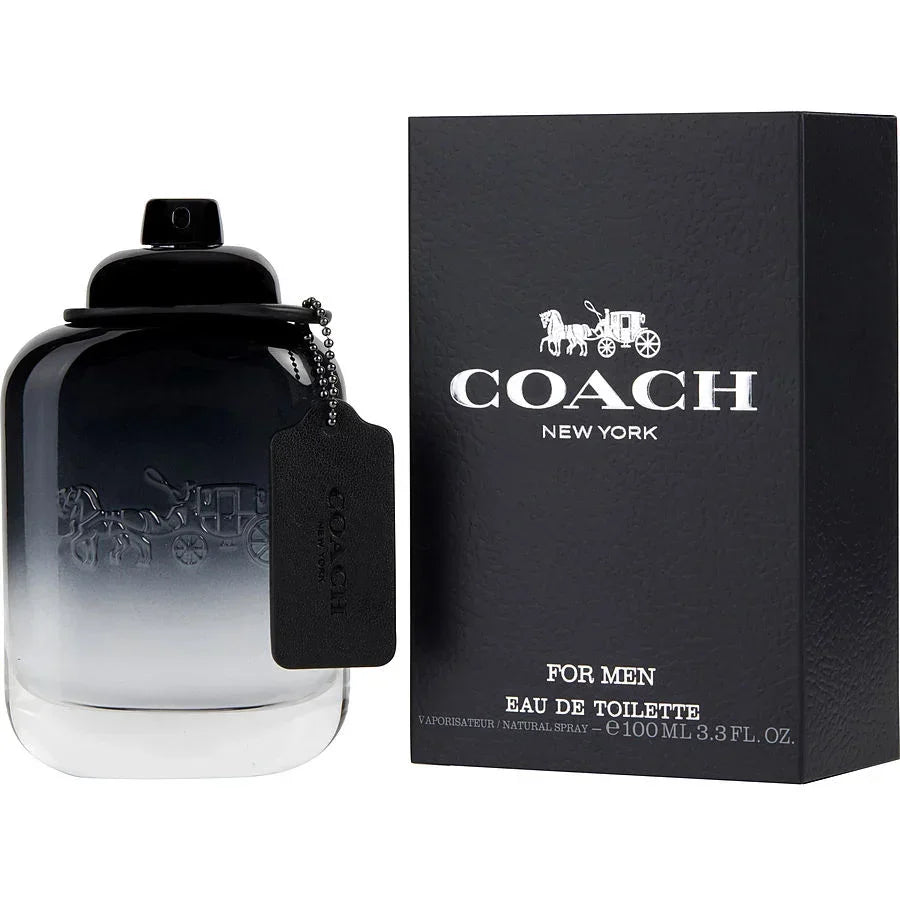 Coach New York For Men Eau de Toilette 100ml bottle with sleek black packaging