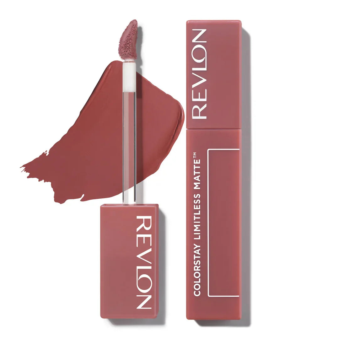 Revlon Colorstay Limitless Matte liquid lipstick with swatch, showcasing rich matte finish