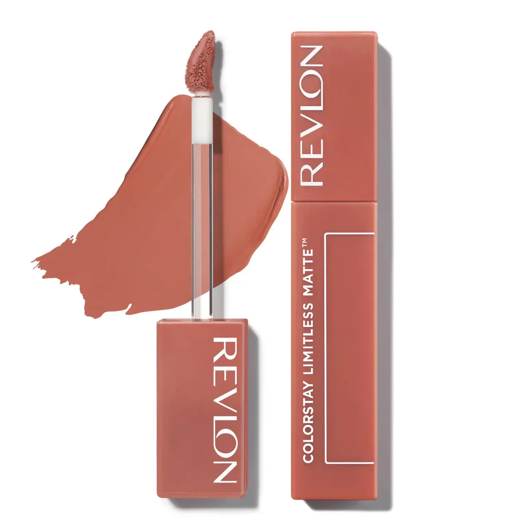 Revlon Colorstay Limitless Matte liquid lipstick in warm nude shade with swatch