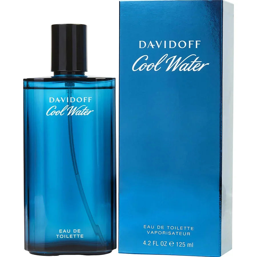 Davidoff Cool Water Eau de Toilette 125ml bottle and box, blue design for men's fragrance