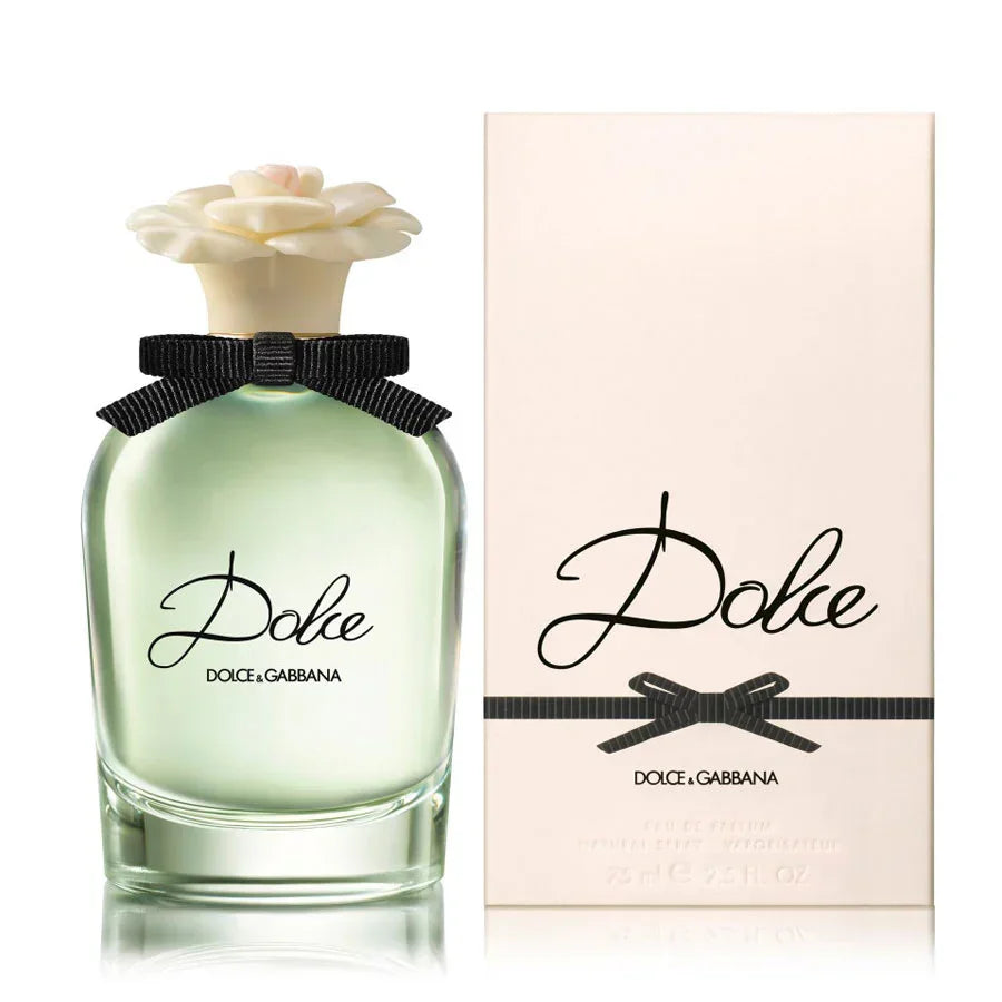 Dolce & Gabbana Dolce Eau de Parfum bottle with floral cap and gift box, 75ml