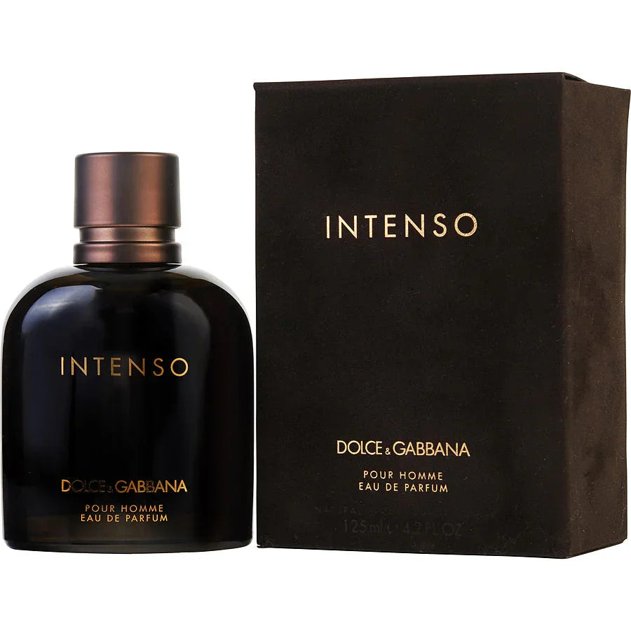 Dolce & Gabbana Intenso Pour Homme Eau de Parfum 125ml bottle and box, luxury men's fragrance