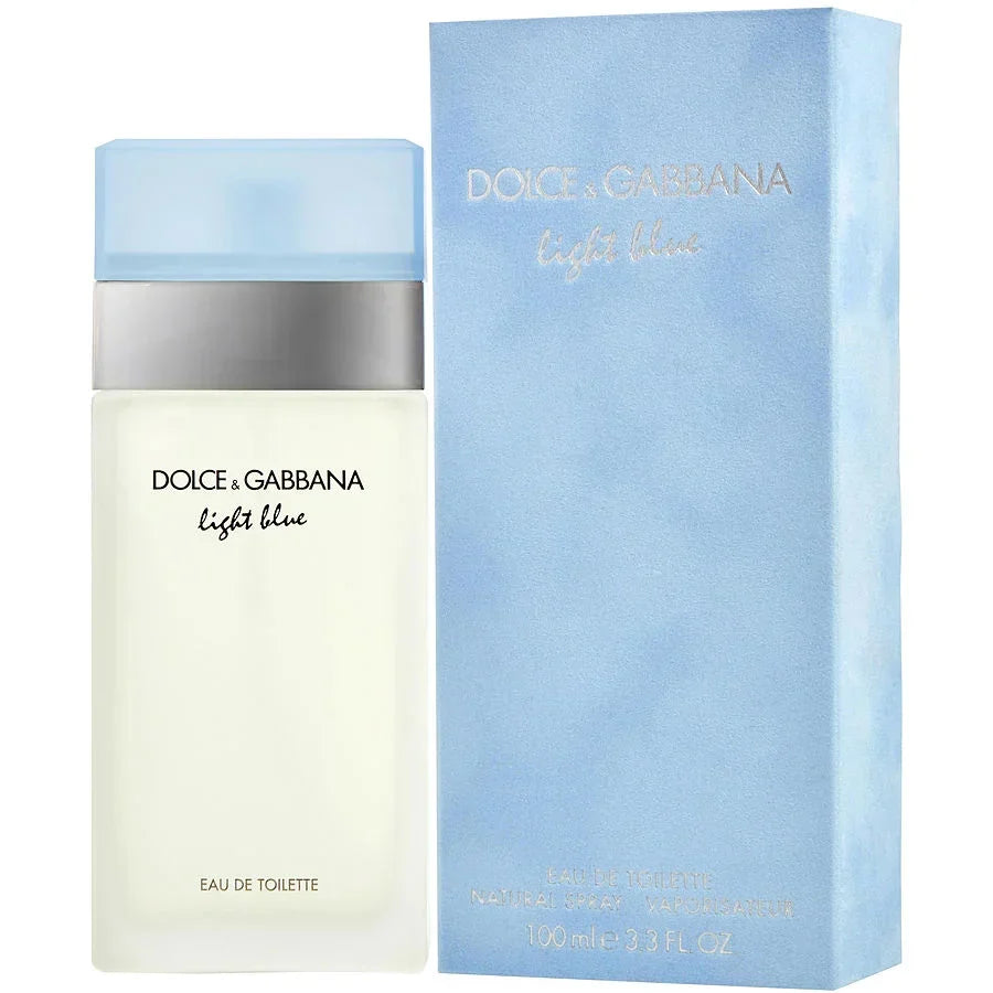Dolce & Gabbana Light Blue Eau de Toilette bottle and packaging in light blue and white colors