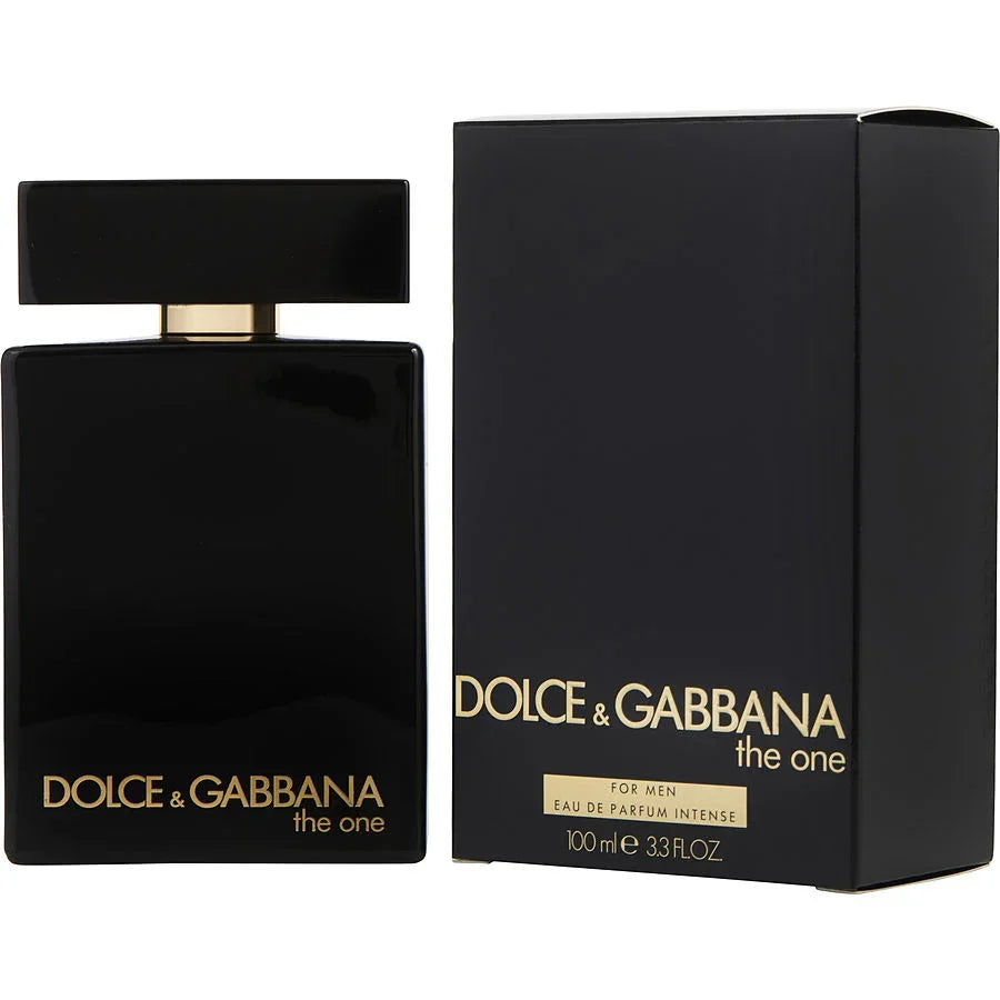 Dolce & Gabbana The One for Men Eau de Parfum Intense 100ml bottle and box, luxury fragrance