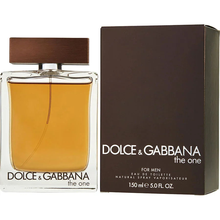 Dolce & Gabbana The One for Men Eau de Toilette 150ml bottle and box, amber fragrance