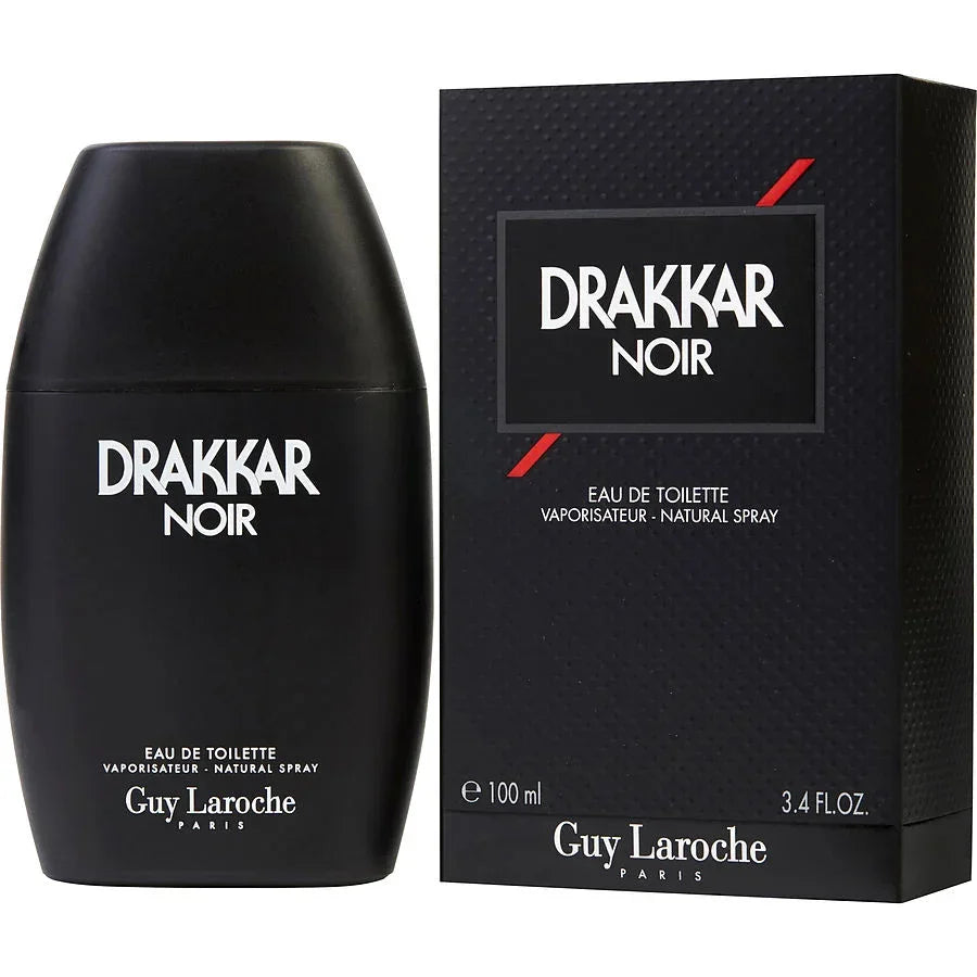 Drakkar Noir Eau de Toilette by Guy Laroche, 100ml men's fragrance with sleek black bottle and box