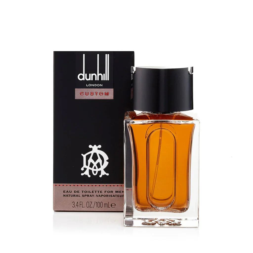 Dunhill Custom Eau de Toilette for Men 100ml, amber fragrance in clear glass bottle with black cap