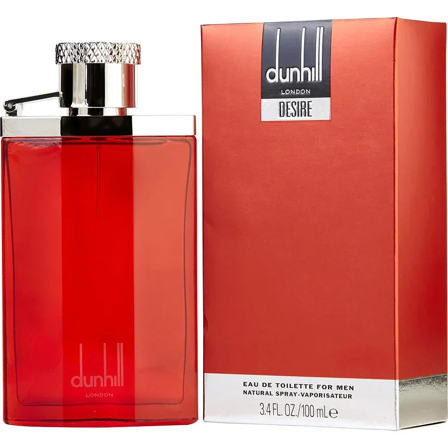 Dunhill Desire for Men Eau de Toilette 100ml, red bottle with silver cap, luxury men's fragrance