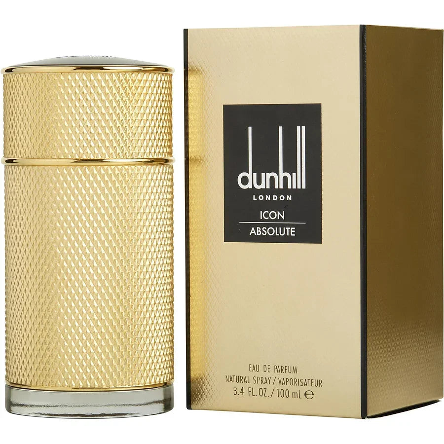 Dunhill London Icon Absolute Eau de Parfum in gold textured bottle with matching box