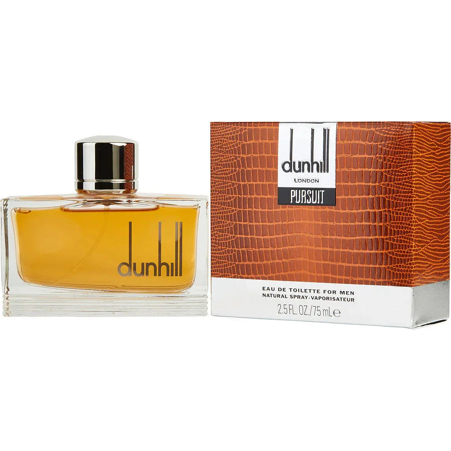 Dunhill Pursuit Eau de Toilette for Men, 75ml bottle with textured orange packaging