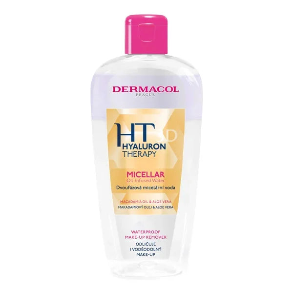 Dermacol Hyaluron Therapy micellar water bottle on a white background