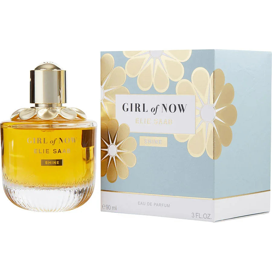 Elie Saab Girl of Now Shine Eau de Parfum 90ml bottle with floral box design
