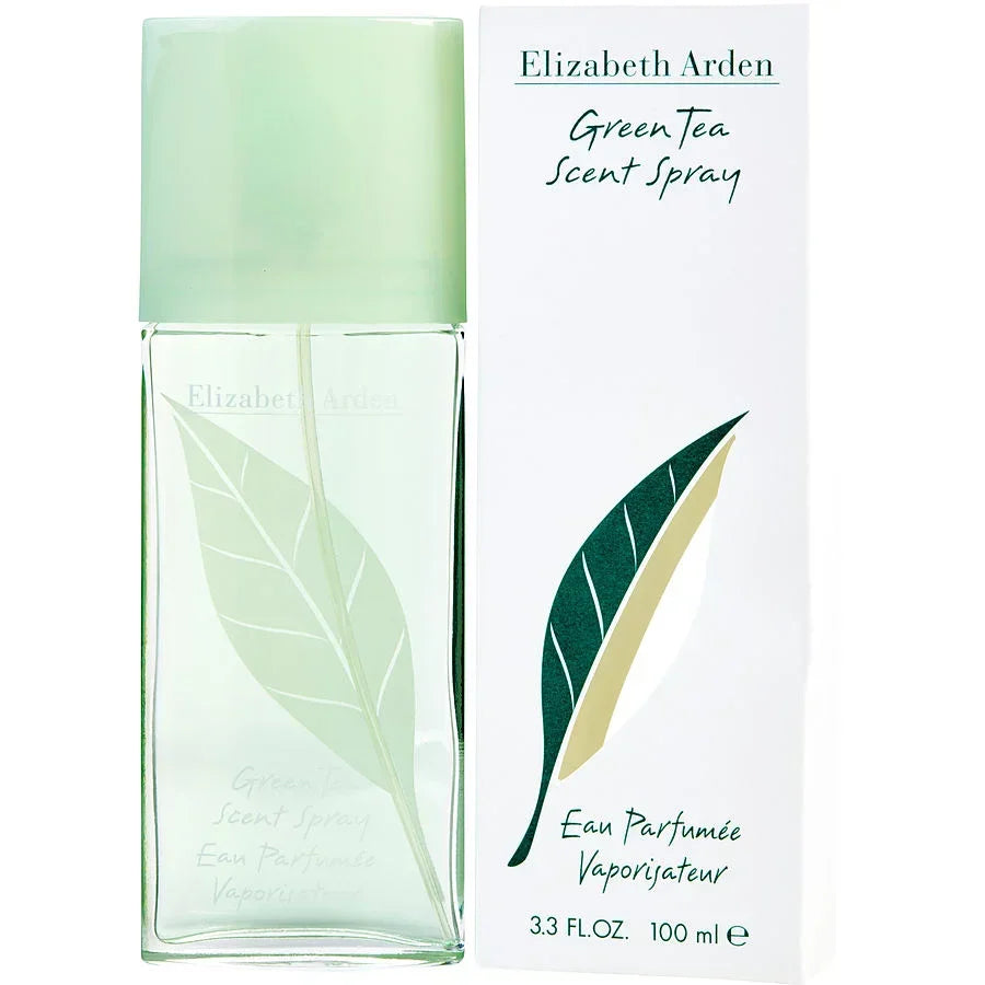 Elizabeth Arden Green Tea Scent Spray perfume bottle with leaf design, 100ml Eau Parfumée