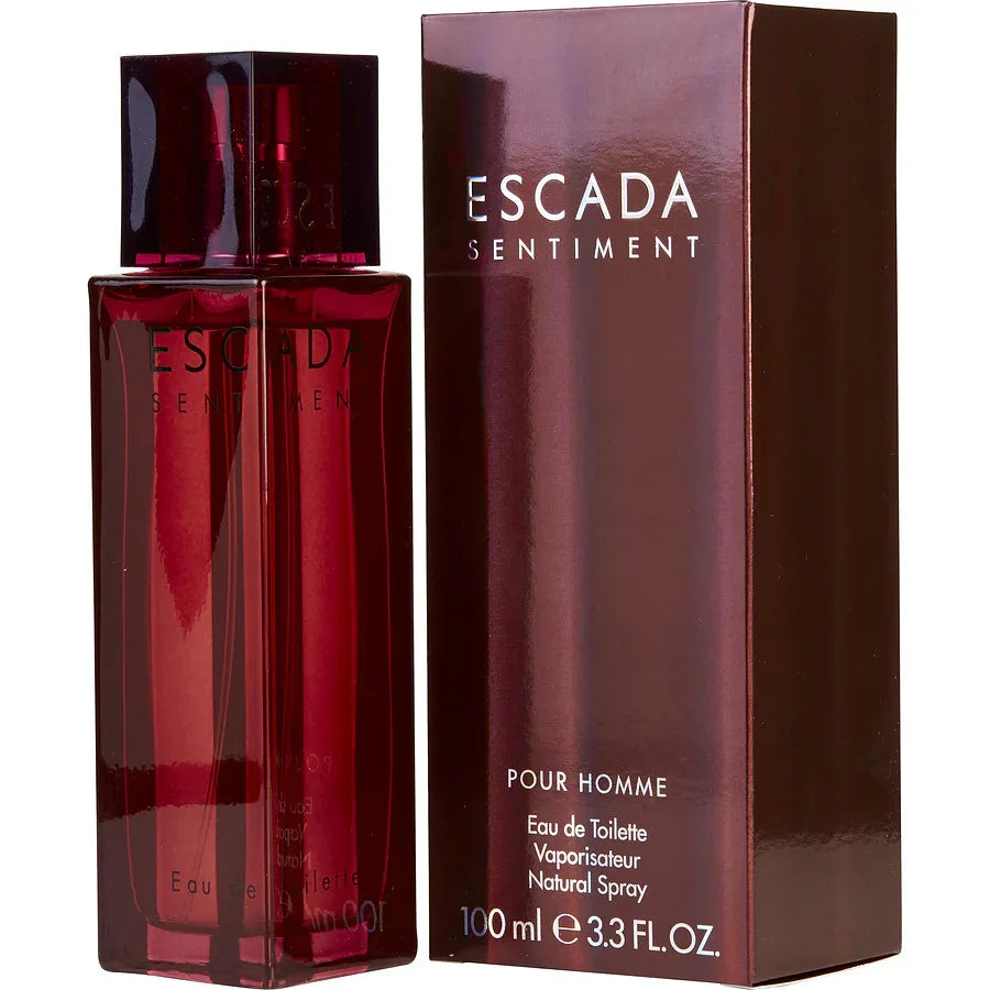 Escada Sentiment Pour Homme Eau de Toilette 100ml bottle and box, luxury men's fragrance