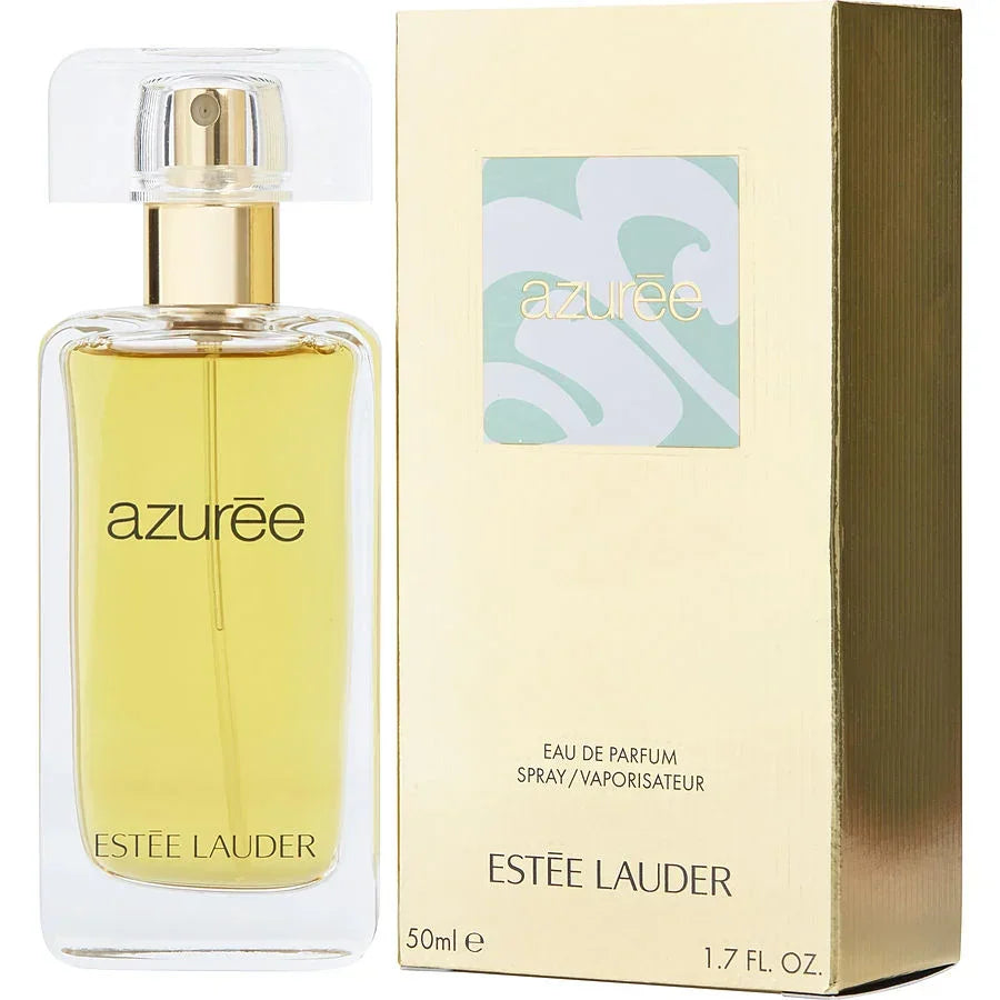 Estée Lauder Azuree Eau de Parfum 50ml bottle with gold packaging, luxury fragrance for women