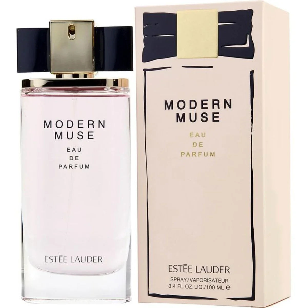 Estée Lauder Modern Muse Eau de Parfum bottle and box, 100ml luxury fragrance for women