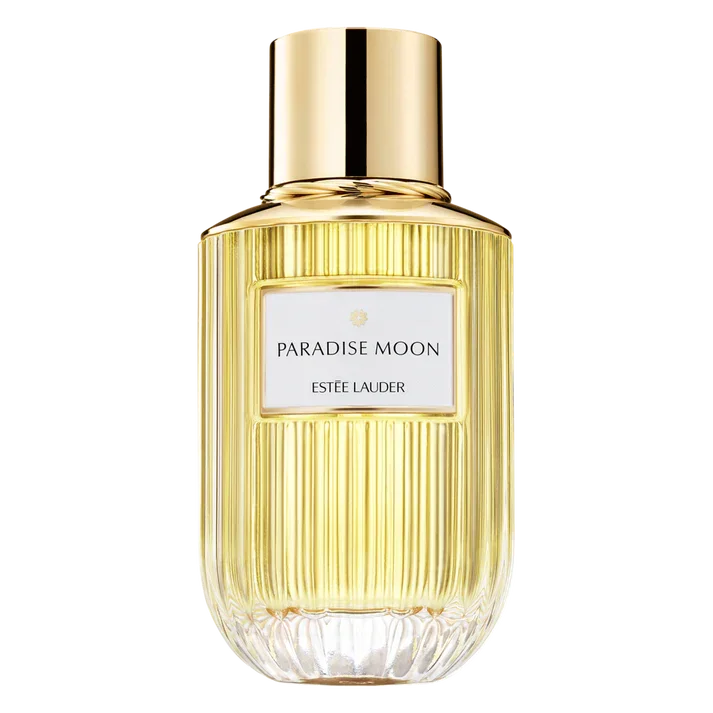 Estée Lauder Paradise Moon perfume bottle with golden cap and ribbed design