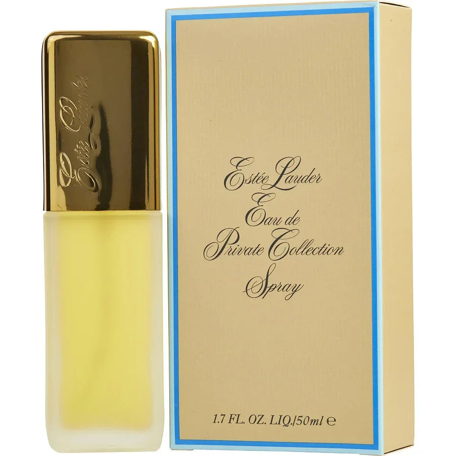 Estée Lauder Eau de Private Collection Spray 50ml perfume bottle with gold cap and packaging