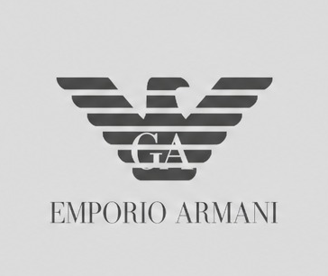 Emporio Armani logo on a light gray background