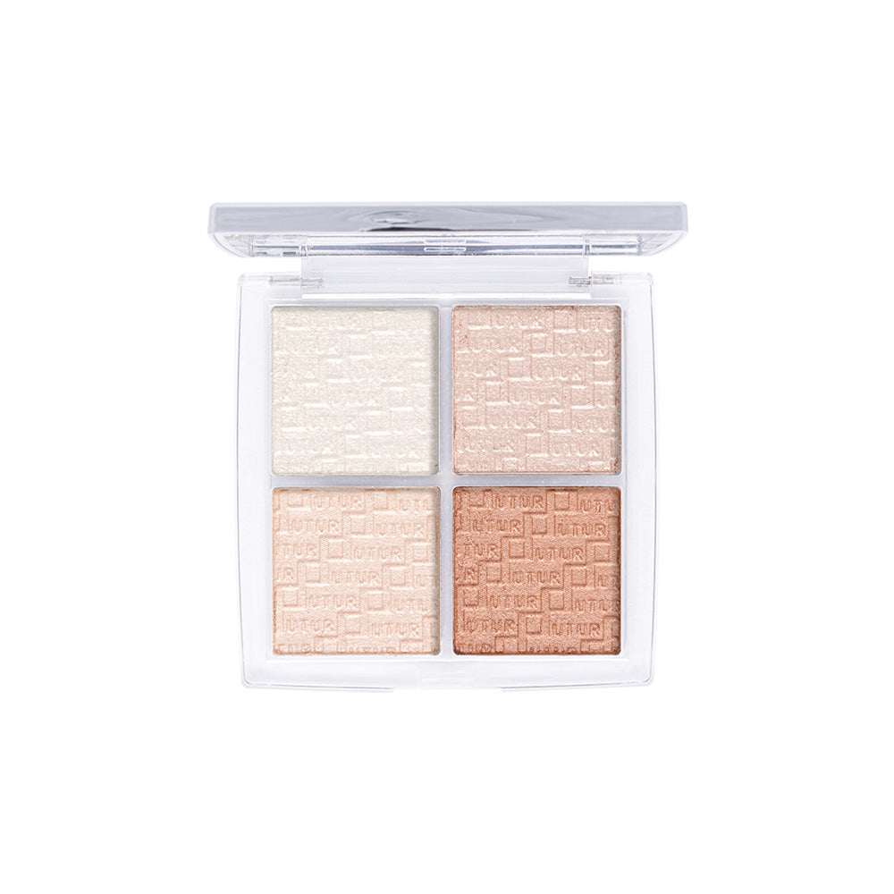 Future Makeup 4-Color Highlighter palette with shimmer shades at My Vibe Qatar beauty shop