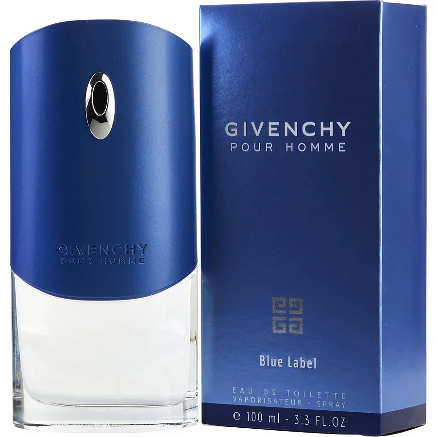 Givenchy Pour Homme Blue Label Eau de Toilette 100ml bottle and box, luxury men's fragrance