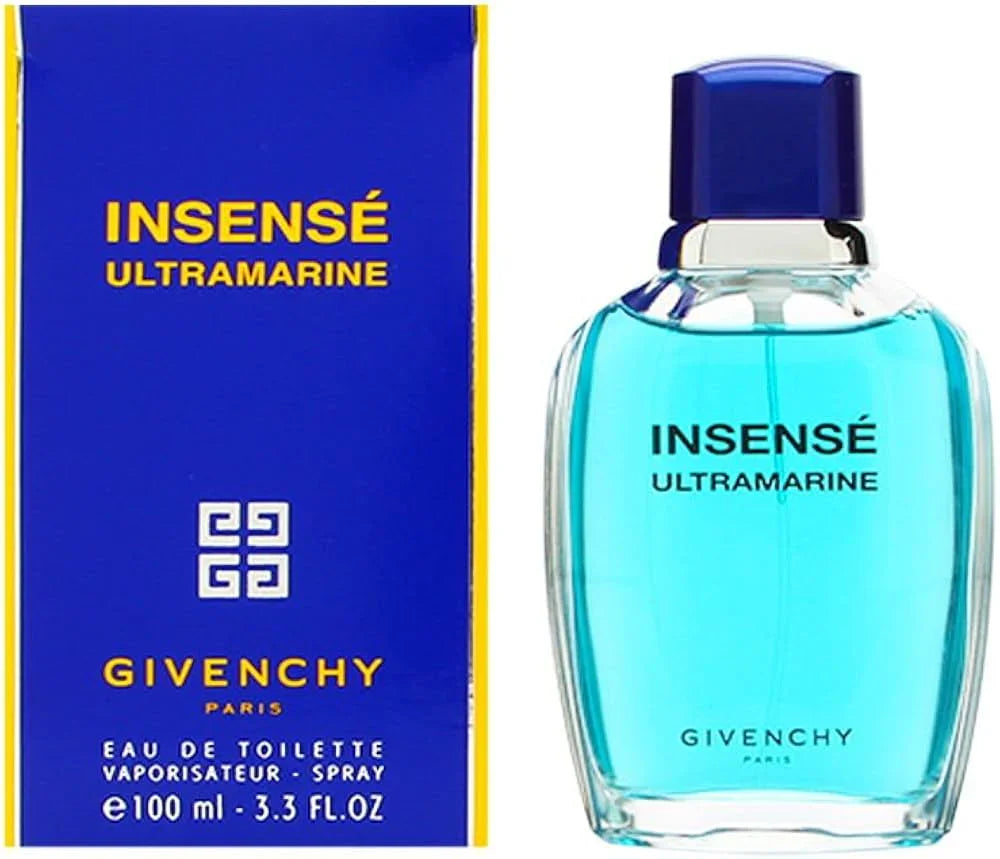 Givenchy Insensé Ultramarine Eau de Toilette 100ml bottle with blue packaging, authentic men's fragrance