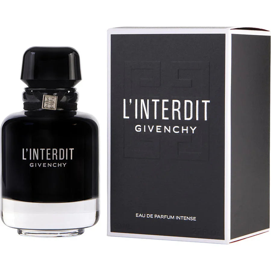 Givenchy L'Interdit Eau de Parfum Intense 90ml bottle and box, luxury fragrance for women