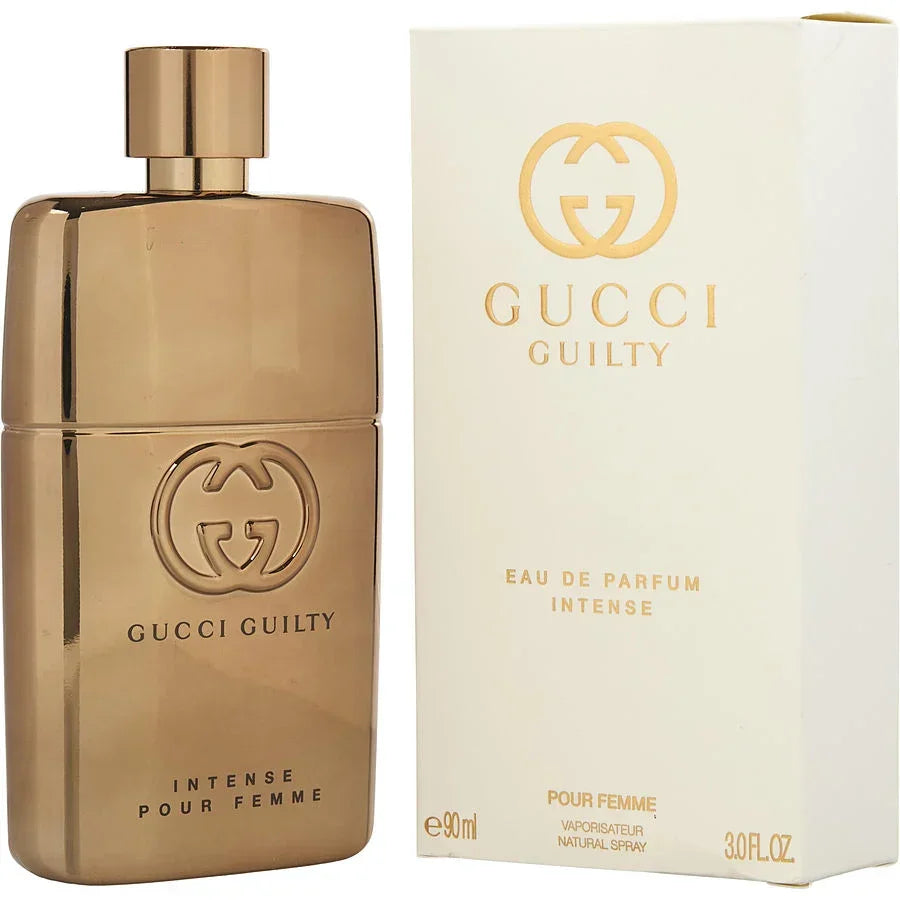 Gucci Guilty Intense Pour Femme Eau de Parfum 90ml bottle and box, luxury fragrance for women