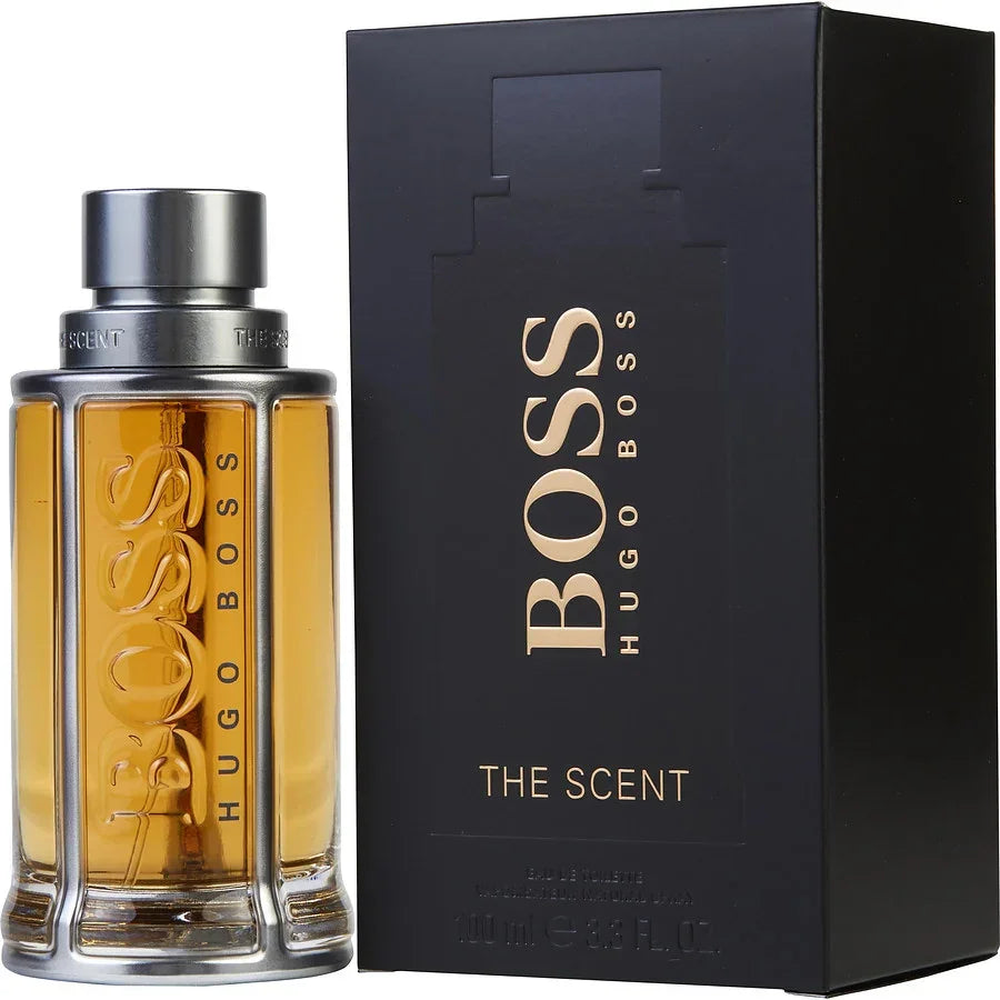 Hugo Boss The Scent Eau de Toilette 100ml bottle with black box, luxury men's fragrance